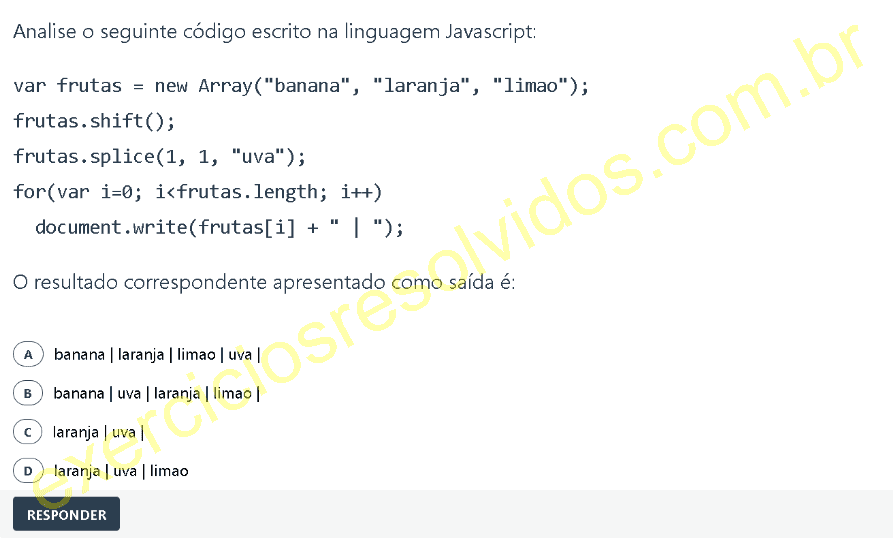 Exercício - Analise o seguinte código escrito na linguagem Javascript:va